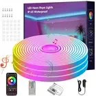 50FT Led Neon Rope Lights Music Sync, RGB Led Strip Lights Outdoor, Neon Led ...