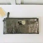 MICHAEL KORS Gunmetal Small Zip Wristlet