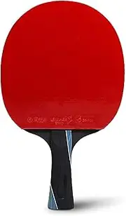 Ping Pong Paddles Table Tennis Bat with Carbon Fibre Technology for Increased Control, Spin & Power Performance-Level Ping Pong Bat with Premium Protector ZSMMFDB (Size : Short Handle)