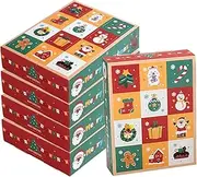 OSYLICT 5pcs Christmas Calendar Box,12 Day Xmas Empty Advent Calendars to Fill,Merry Christmas Countdown DIY Favor Gift Boxes.Make Your Own Advent Calendar for Kids Children Birthday Christmas Party