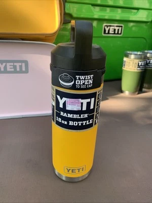 Yeti Rambler 18oz Water Bottle with Chug Cap Alpine Yellow Retired Discontinued