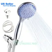 High Pressure Shower Head Hand Held 5 Spray Settings w/ Hose, Adjustable Mount