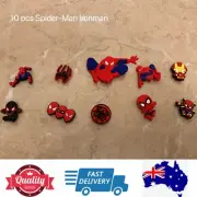 10pcs Spider-Man Iron Man Shoe Charms for Slippers Shoes Sandals, AU stock