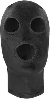 Ouch! Velvet & Velcro Mask with Eye and Mouth Opening, Black
