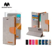 iPhone 14 13 Pro Max Goospery Canvas Wallet Flip Diary 3 Card Slot Case Cover