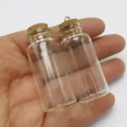5 Small Glass Cork Stopper Bottles Spell Jar Empty Vials Wish Bottles Charm 10ml