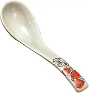 Retro Ceramic Spoons, Rice ScoopSet of 4 Colorful Stainless Steel Spoon Baby Spoon Coffee Tea Soup Spoon
