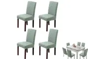 4pcs Chair Cover Universal Fitted Jacquard Seat Protector Cover for Party Home Kitchen Decor-Green