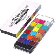 Oil Based Face Body Painting Palette - Large Deep Pan, 20 Color Professional Sfx Makeup Pallet Professional Sfx Makeup Palette