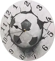 Generic Football Wall Clock Silent Non Ticking Decorative Art Timepiece for Living Room Bedroom and Office Battery Operated Unique Design for Sports Enthusiasts Durable and Easy to Clean