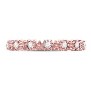 10k Rose Gold Round Diamond Stackable Band Ring 1/6 Cttw
