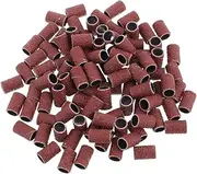 Ipetboom 100 Pcs 80 Nail Polisher Electric Nail Drills Sanding Bands Nail File Bands Nail Polishing Bands Manicure File Sanding Bands Fine Grit Sanding Bands Nail Tool Sand Circle Brown