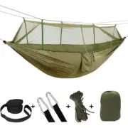 Anti-roll Camping Hammock with Removable Mosquito Net and Adjustable Tree Straps