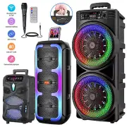 Heavy Bass Bluetooth Speaker Subwoofer Karaoke Outdoor Party with Mic DJ Effect