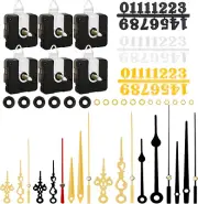 6Pcs High Torque Quartz Clock Movement Mechanism Replacement Clock Numerals Kit