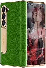 [TECSHINE] Case for Samsung Galaxy Z Fold 5 Samsung Z Fold5 Phone Case with Folding Screen Leather Mobile Phone Case