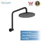 Decaura 9" Rain Shower Head Set Black Gooseneck Shower Arm Top Water Inlet