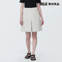 在飛比找momo購物網優惠-【MUJI 無印良品】女再生聚酯纖維打褶寬版短褲(共3色)