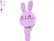 NWT Claire's girls Bella the Bunny Paddle Hair Brush Purple