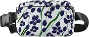 [Amooorous] Blue and Yellow Vintage Floral Trendy Crossbody Bag Waist Packs for Women Men Mini Cross Body Bag Belt Pack with Adjustable Strap for Shopping Sports Work, Blue and yellow vintage floral, 1 size