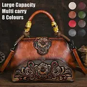 Women's Handbag Crossbody Bag Shoulder Bag Boston Bag PU Leather Party Daily Holiday Embossed Large Capacity Lightweight Durable Color Block Flower Folk dark b