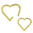 2 Pcs G23 Titanium Heart Daith Piercing Jewelry Rook Tragus Clicker Ring Cart...