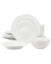Elama Kim 16pc Hobnail Porcelain Dinnerware Set
