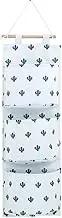 JSEIAJB Cotton Linen Print Hanging Organizer 3 Pocket Wall Mounted Wardrobe Wall Mounted Organizer(D)