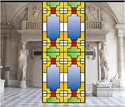 Window Sticker Strapless Church Anti-UV Window Film Intimacy Self Adhesive Window Sticker for Bathroom Slip Ceiling Door,C,80x120cm /4147 (Color : K, Size : 45x120cm(18"x47"))