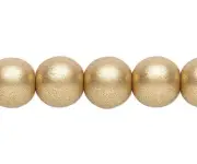 1 Strand(50) Czech Pressed Glass Druk Opaque Satin Gold 8mm Round Beads