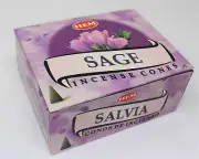 Sage Incense Cones: Bulk Lot 12 Packs of 10 Cones, 120 Total! HEM BRAND