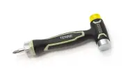 Terre Products Double Faced Rubber Mallet Hammer, Built-in Multi Bit Screwdriver