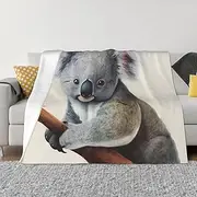 Ultra-Soft Micro Fleece Blanket 80"x60" Comfortable Air Conditioning Blanket Lightweight Bed Blankets Flannel Throw Blanket Gifts Koala and Butterfly Blanket for Bed Couch Living Room