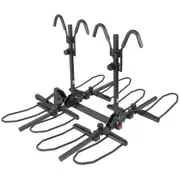 CD 2" Hitch Mounted 4 Bike Rack - Max Tire Width up to 5"- Load up to 20kg Per Bike - Platform Style Carrier Rack for Fat Bikes MTBs & Road Bikes