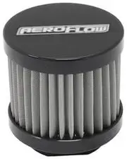 Aeroflow Small-10An S/S Billet Breatherwith Female -10An Re-Usable - AF77-2004BLK