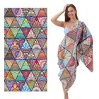 SteadyINK® Bohemian Double Sided Velvet Microfiber Beach Towel with Carry Bag
