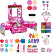 Kids Makeup Kit Toys for Girls | Real Cosmetic Washable Real Make Up Set - Dress Up Kit, Toddler Makeup Kit Christmas & Birthday for 3-12 Year Old Girl