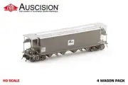 Auscision (NGH-51) NGHF Grain Hopper With Roof Walks, Grime - L7 - 4 Car Pack