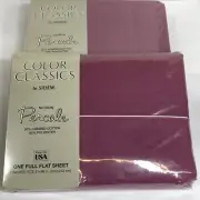 Full Flat & Fitted Sheets Classic Berry Stevens Color Classics Percale USA
