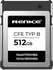512GB CFexpress Type B Card Camera Memory Cards NVMe PCIe 3.0 TLC Flash Memory Card Max Read 1650MB/s