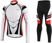 [Lixada] Men's Cycling Jersey Suit Winter Thermal Fleece Long Sleeve Mountain Coat Bike Shirt 3D Tights Padded Pants