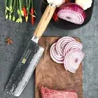 Nakiri Knife 67 Layers Damascus Steel Wood Handle Hammered Cleaver Chef Slicing
