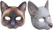 Toyvian 2pcs 1set Printed Animal Face Mask Ladies Sleep Mask Tuxedo Cat Cool Halloween Mask from Costume Dust Mask Cat Masks Furry Halloween Candy White Fabric