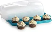 [Tupperware] Brand Rectangular Cake Taker - Dishwasher Safe & BPA Free - Reversible Cake Container Tray with Cover - Holds Up to 18 Cupcakes or 9 x 13 Cake