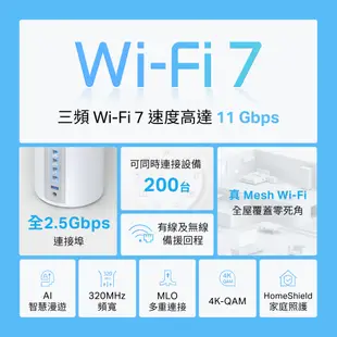 (極速Wi-Fi7)TP-Link Deco BE65 BE11000 wifi7 三頻 wifi分享器 2.5Gbps