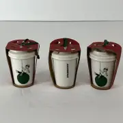 Starbucks Boy Swing Balloon Ball Dot Ceramic Ornament Coffe To go Solo Cup 3 Set