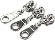 YaHoGa 50PCS Silver Pulls for #5 Nylon Coil Zippers Shiny Silver Zipper Sliders for Luggages Purses Bags Bulk(Shiny Silver)