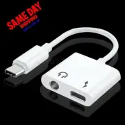2in 1 Audio Adapter Cable TypeC to 3.5mm for Samsung Galaxy S21 Ultra SM-G998U1