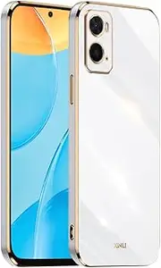 [HONLEN] Case for Oppo A76 / Oppo A96 (6.56 Inches), Soft Silicone TPU Case, Electroplated Frame Design - White