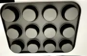 New Baking 12 Cup Nonstick Muffin Pan, Cupcake Pan, 2.9 Diameter cup, Gray